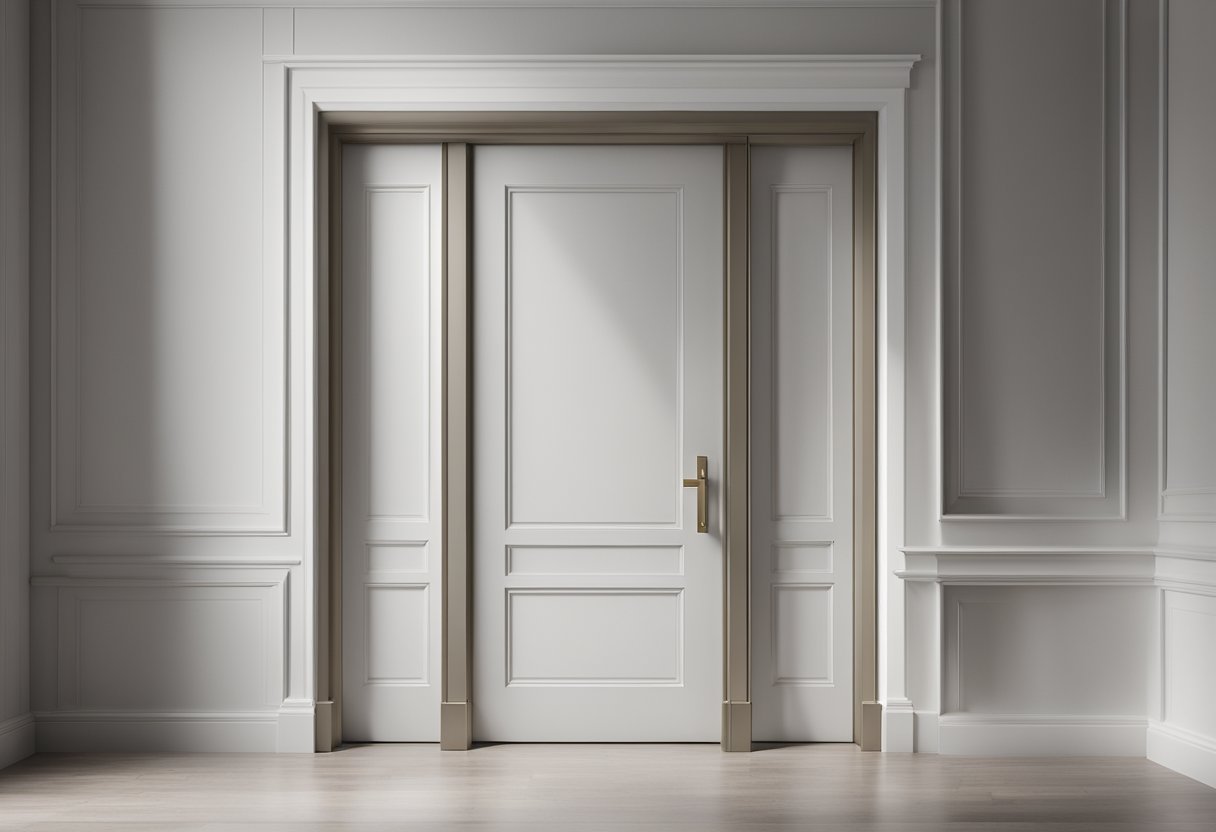 A sleek, straight-lined door casing with minimal detailing, emphasizing simplicity and clean lines