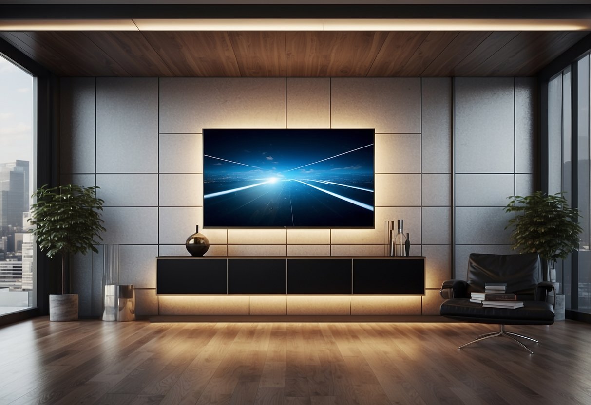 A sleek and elegant TV panel in a modern home setting