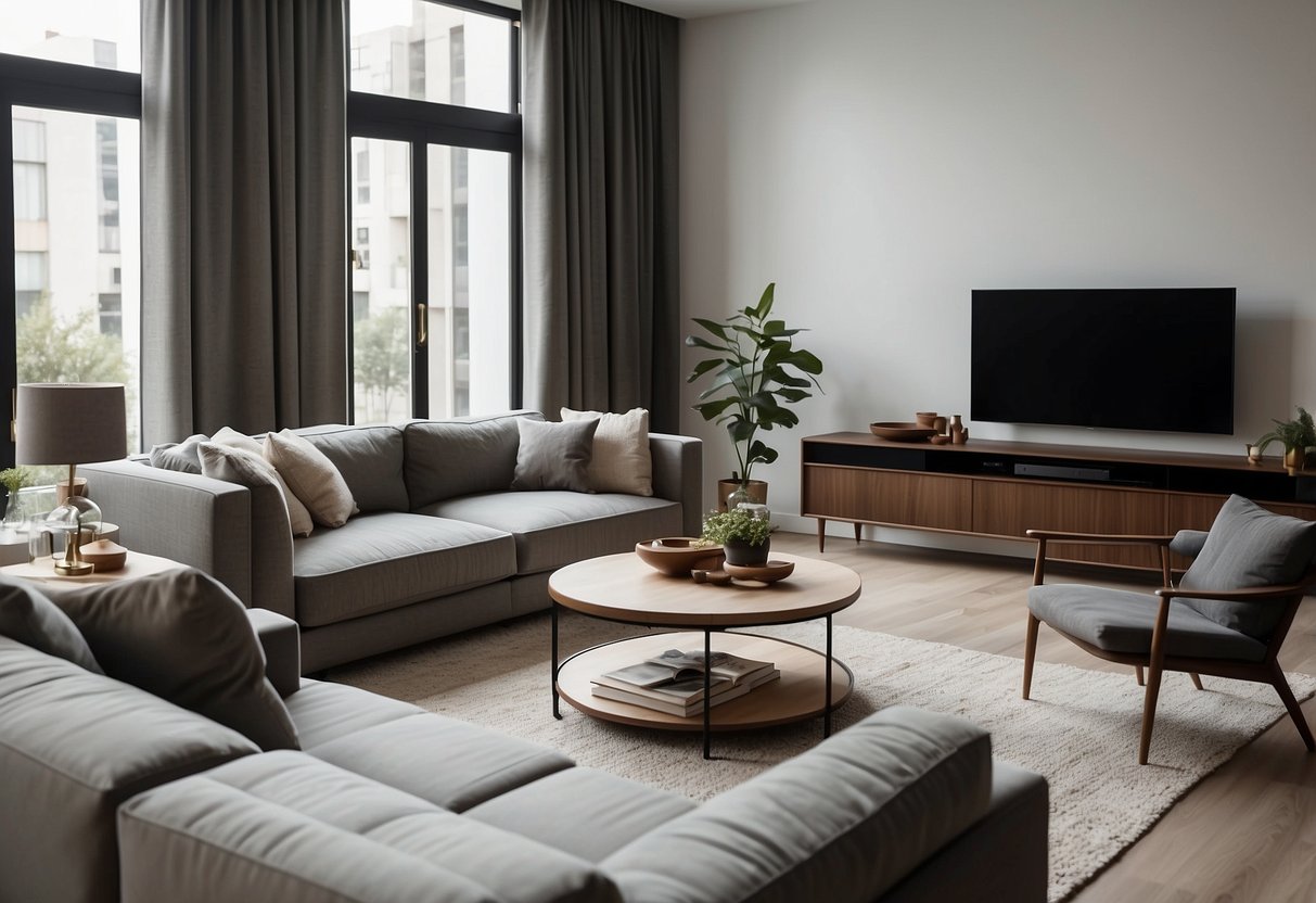 A modern living room with custom-built furniture, showcasing the practicality and elegance of investing in planned furniture