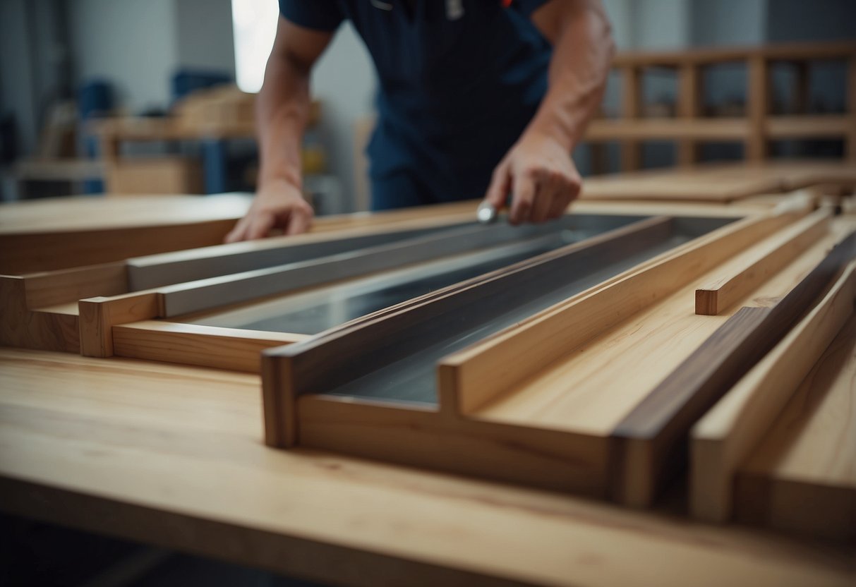 High-quality raw materials being carefully crafted into custom furniture