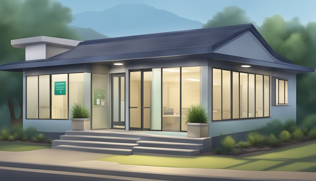 A serene medical clinic with Dr. Gerald Thang's name on the door, open for business during regular operating hours