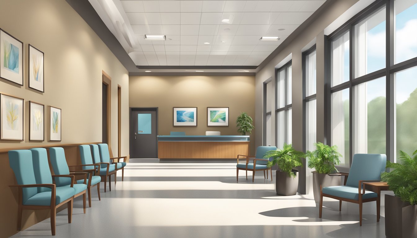 A modern, welcoming lobby with comfortable seating and a professional reception area. Clean, well-lit corridors lead to state-of-the-art examination rooms and diagnostic equipment