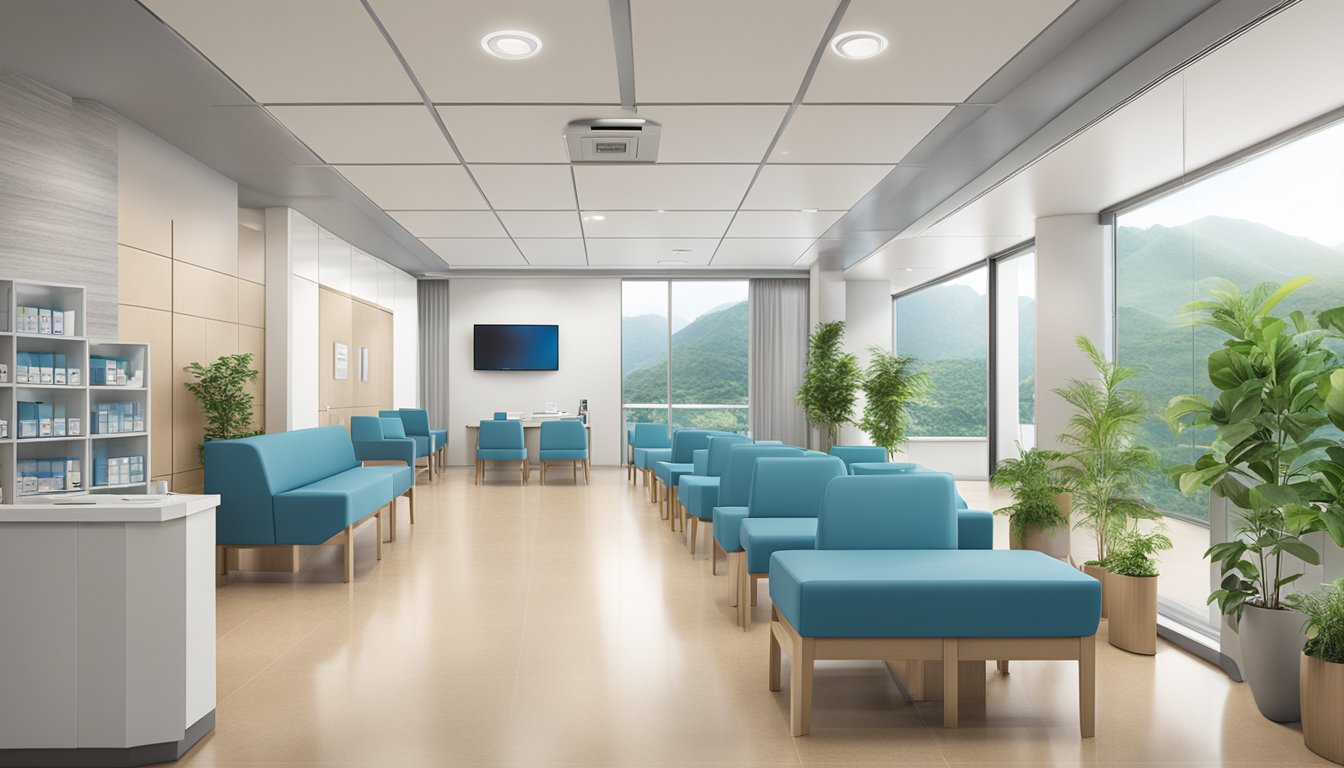 A modern medical office with Sozo Cardiology signage at Mount Elizabeth Novena Medical Centre, Singapore