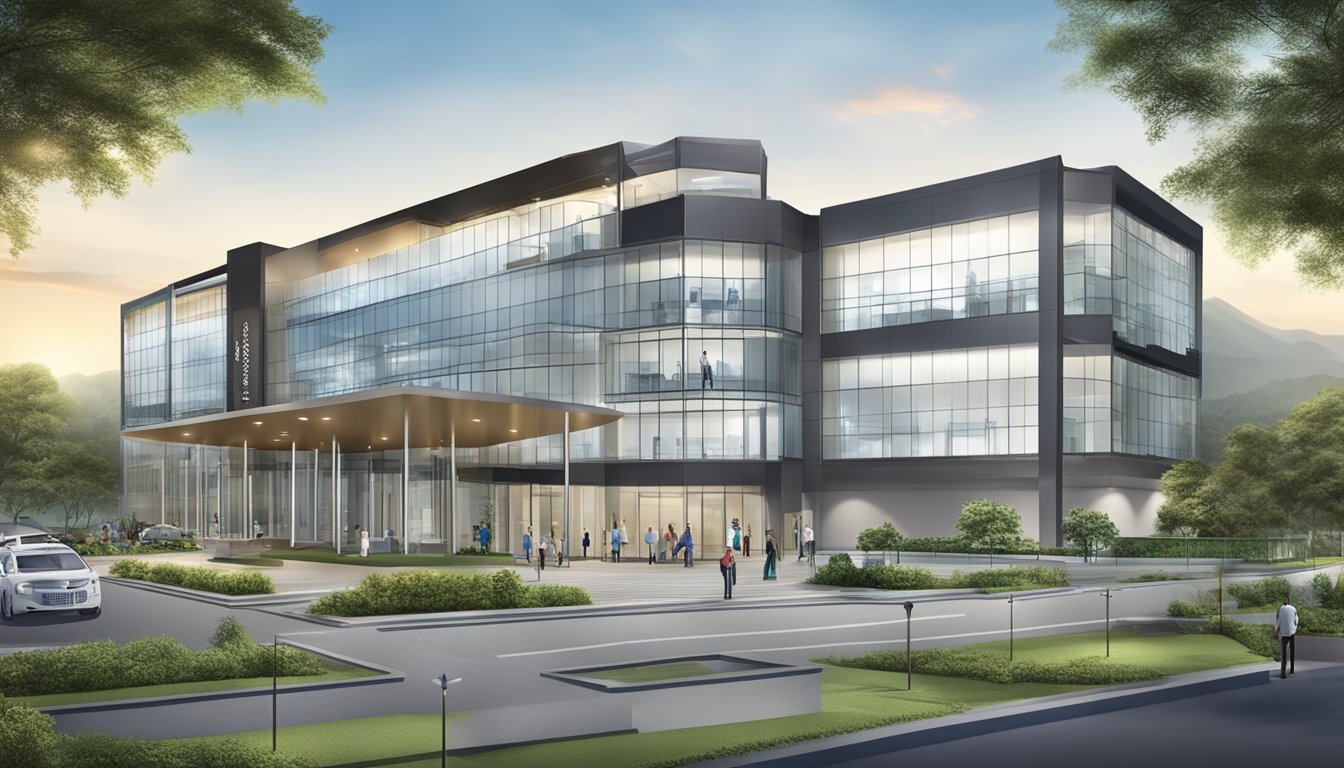 A modern medical center with the name "Sozo Cardiology" and "Mount Elizabeth Novena Medical Centre" displayed prominently