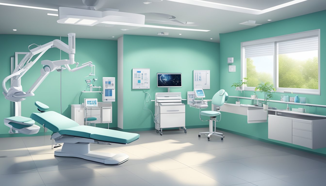 A modern and spacious clinic with state-of-the-art medical equipment and a calming atmosphere
