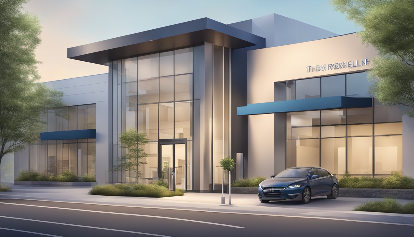 A modern, sleek clinic exterior with clear signage. The surrounding area is clean and well-maintained. The clinic is open during regular business hours