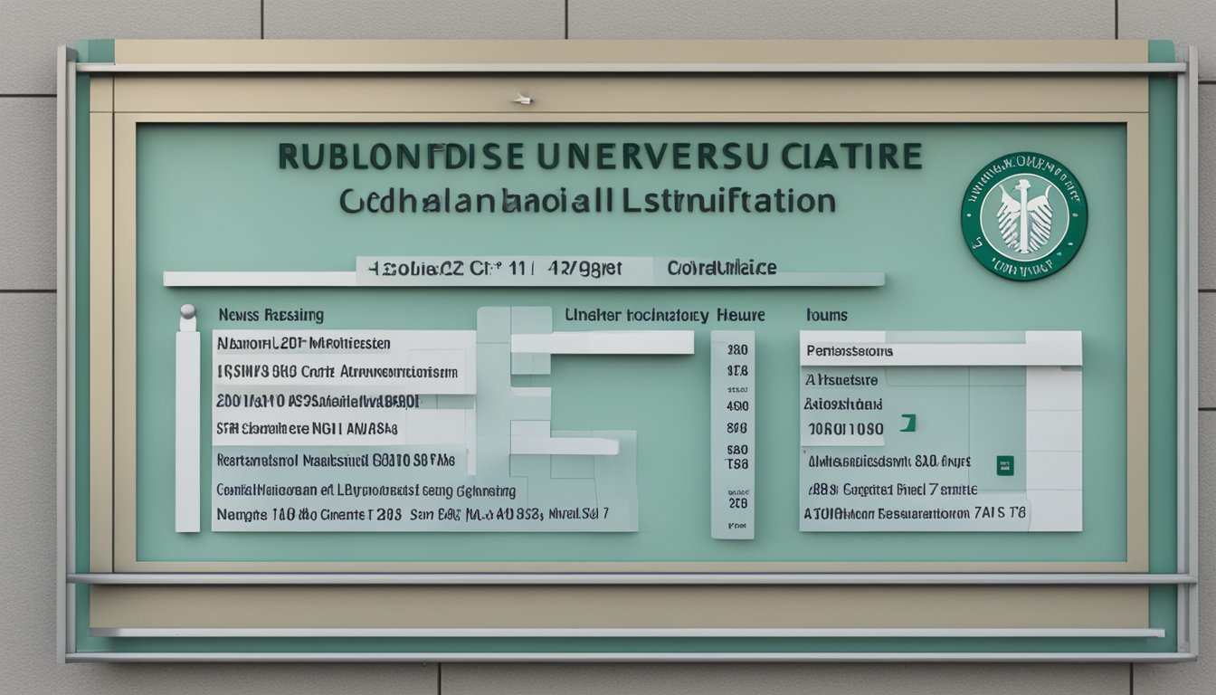 A doctor's name and contact information displayed on a sign outside the National University Heart Centre, with the operating hours listed below