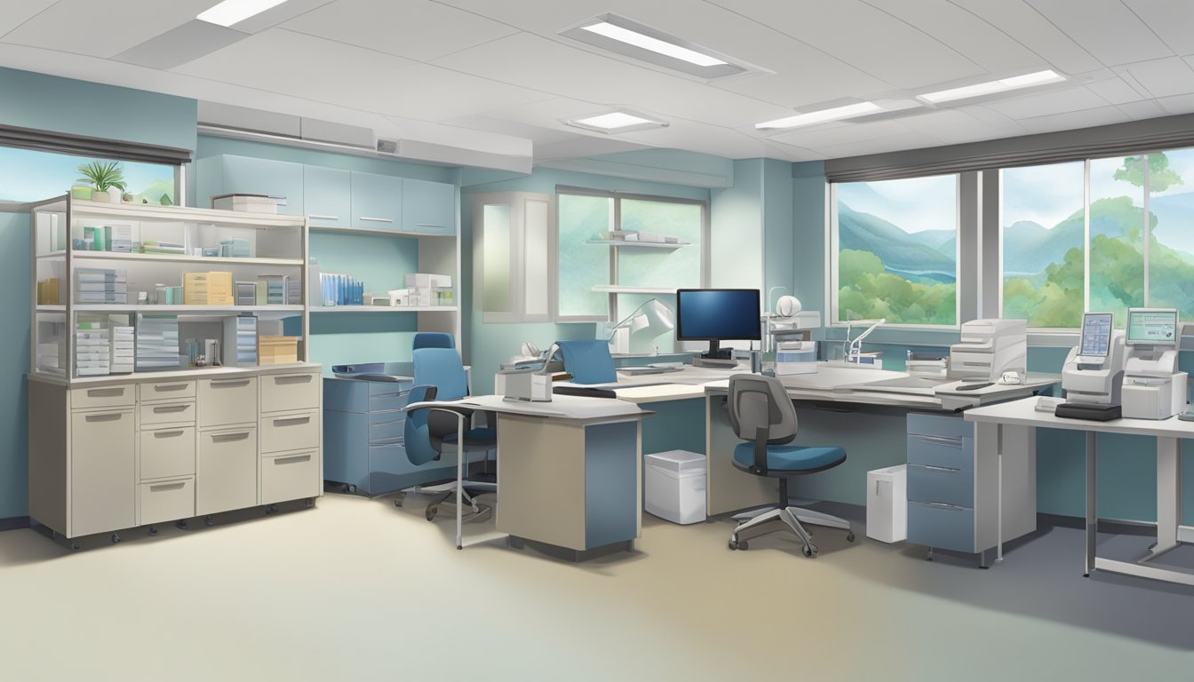 Dr. Tong Ming Chuan's office at Mount Elizabeth Medical Centre, with modern medical equipment and a professional, organized workspace