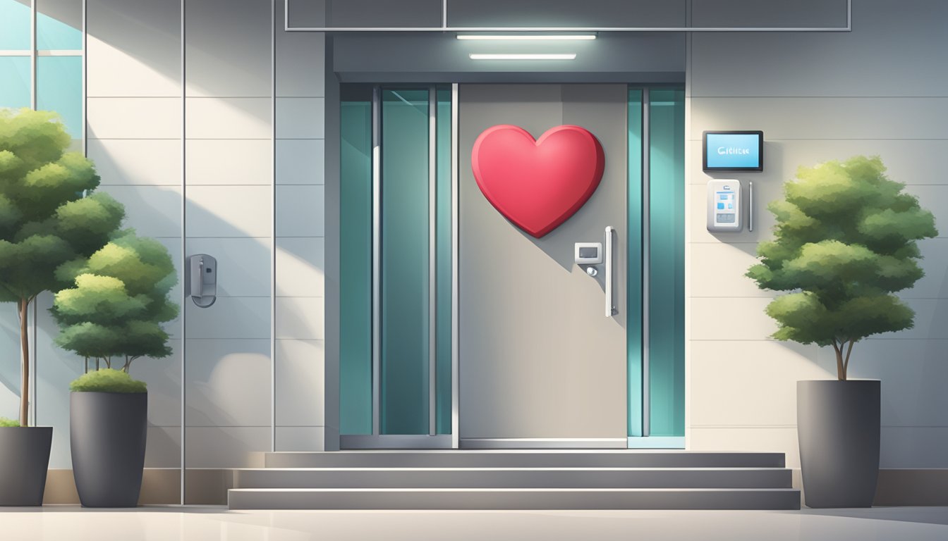 A modern clinic with Dr. Melvin Tan's name on the door, a stethoscope, and a heart-shaped logo
