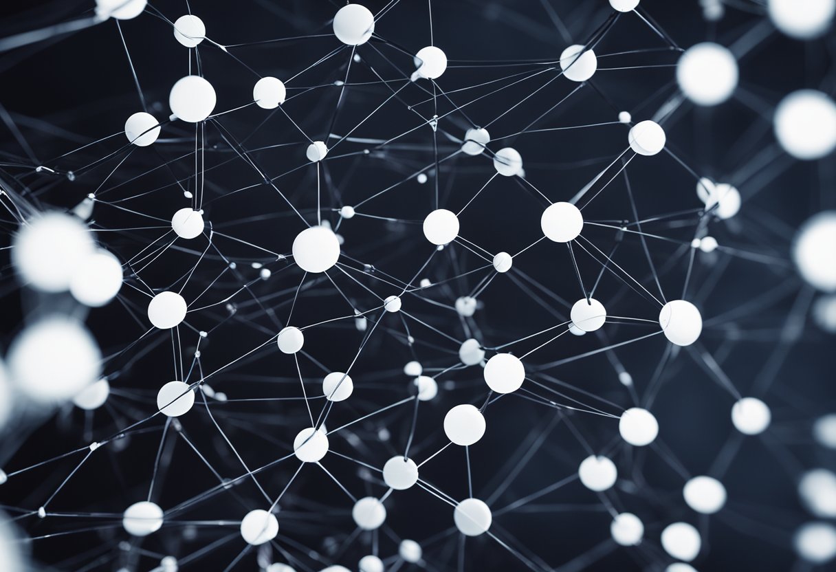 A network of interconnected blocks symbolizing Ethereum's role in top 10 Web3 services, with various digital services and applications represented within each block