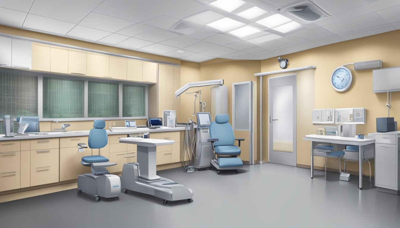 A modern and clean cardiology clinic with Dr. Gerard Leong's name prominently displayed. The clinic exudes professionalism and expertise