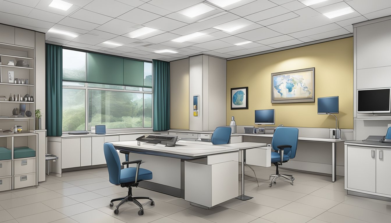 A modern, clean and professional cardiology clinic with Dr. Gerard Leong's name and logo prominently displayed