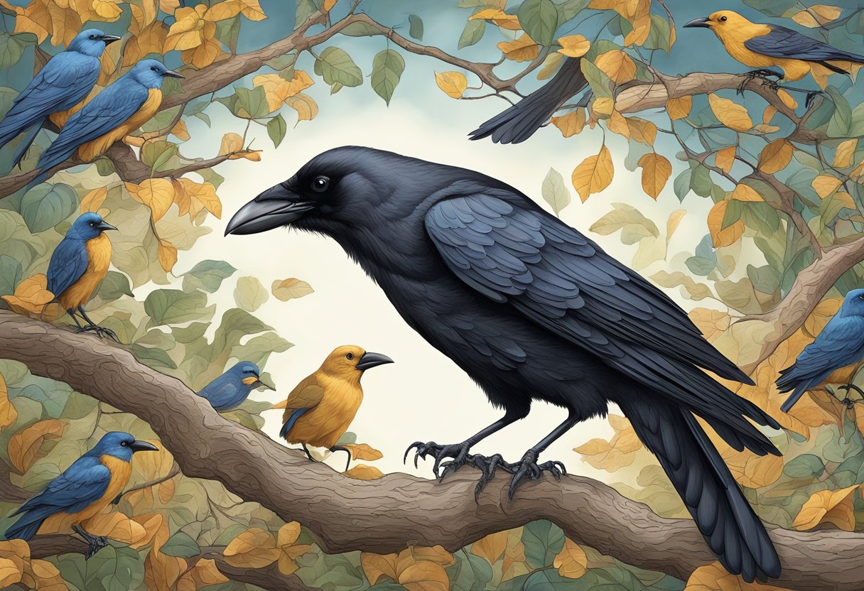 A crow solves a complex puzzle to reach a hidden treat