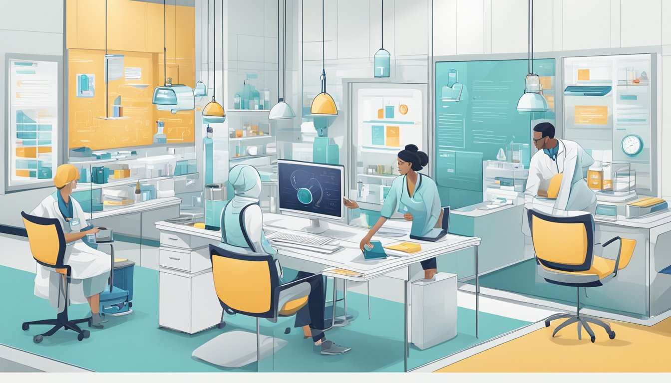 A clean, modern website layout with healthcare imagery and clear navigation