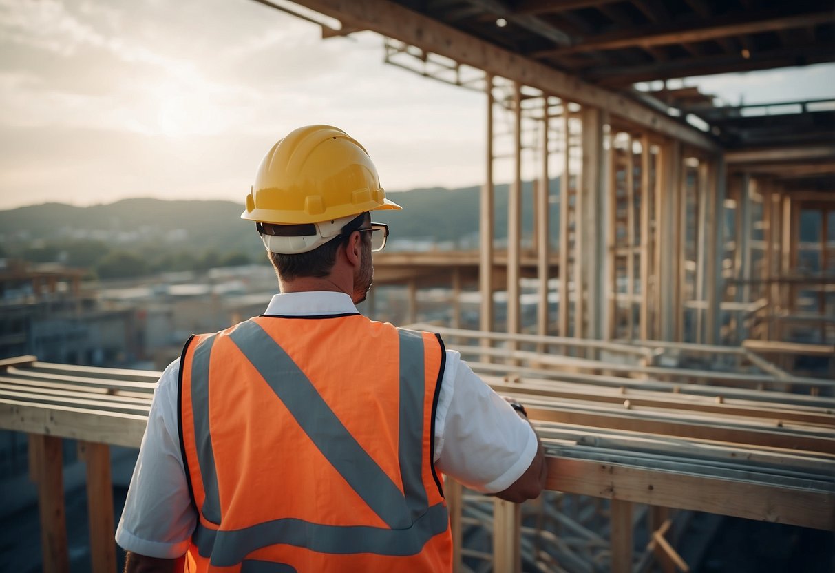 An architect overseeing construction progress and ensuring compliance with public procurement regulations