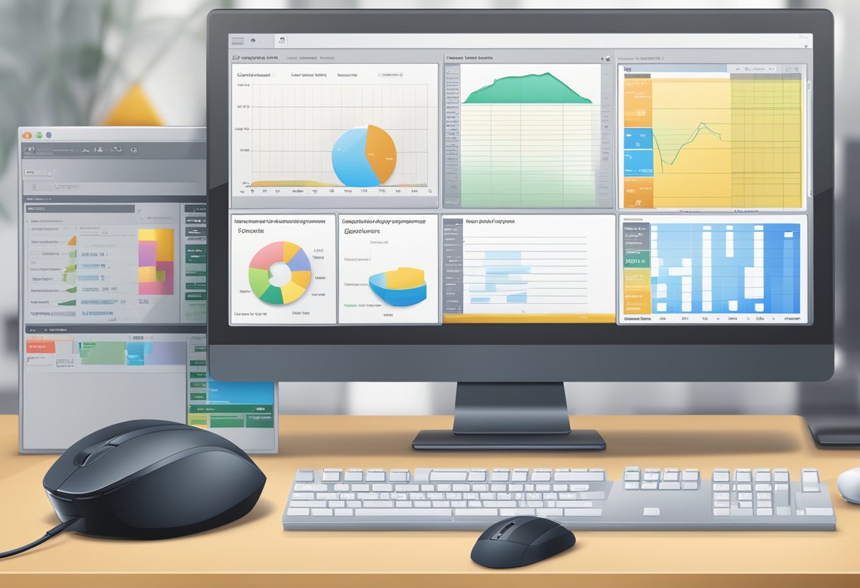 A computer screen displaying various data scraper tools with a keyboard and mouse nearby