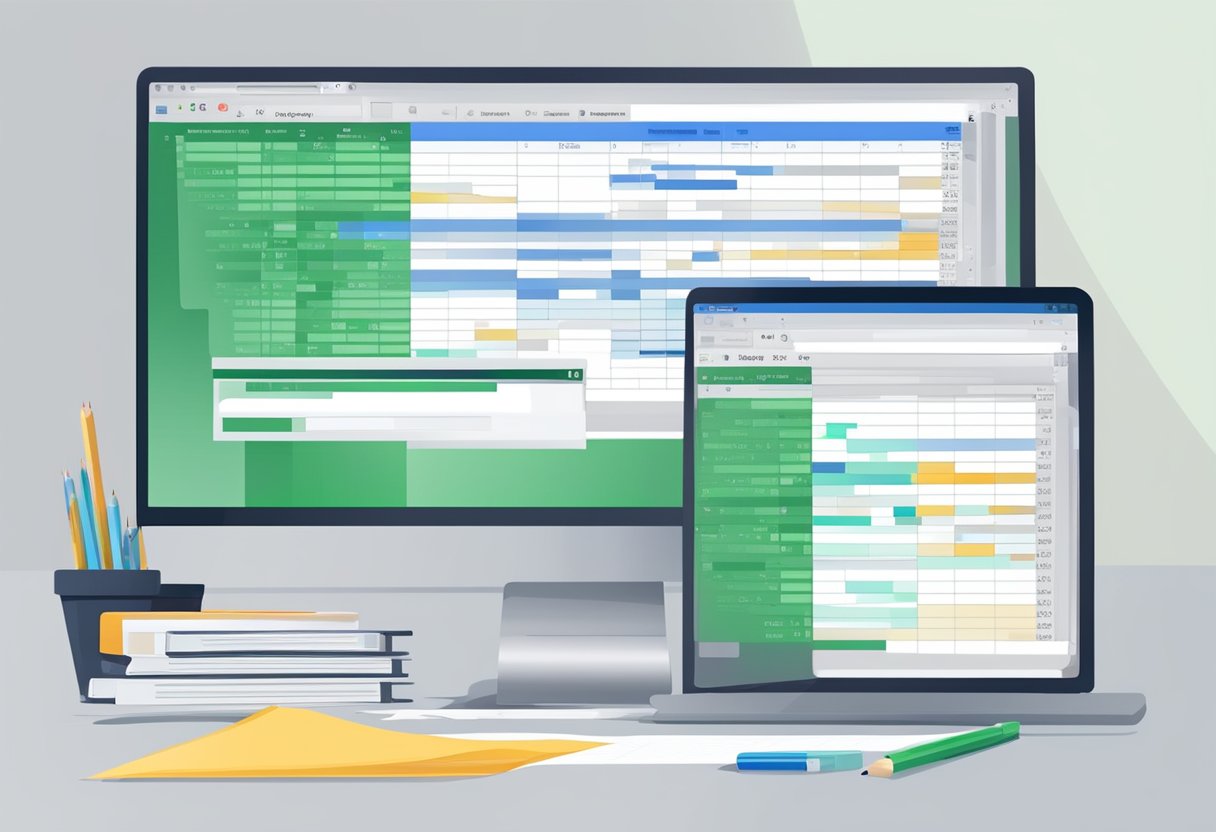 A computer screen displaying instant data scraper tool with a web page and data being extracted into a spreadsheet