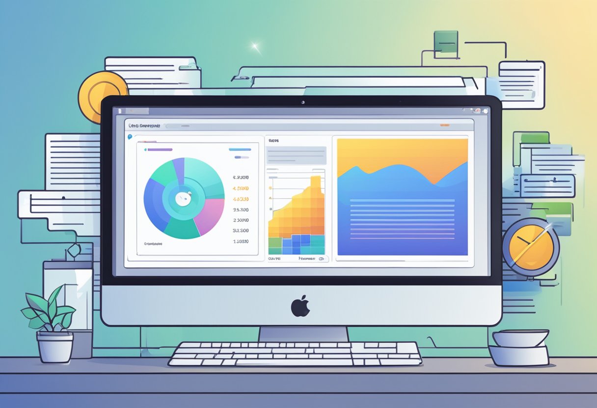 A computer screen displays Instant Data Scraper in action, with a clean and user-friendly interface. The software effortlessly extracts data from websites, outperforming its alternatives