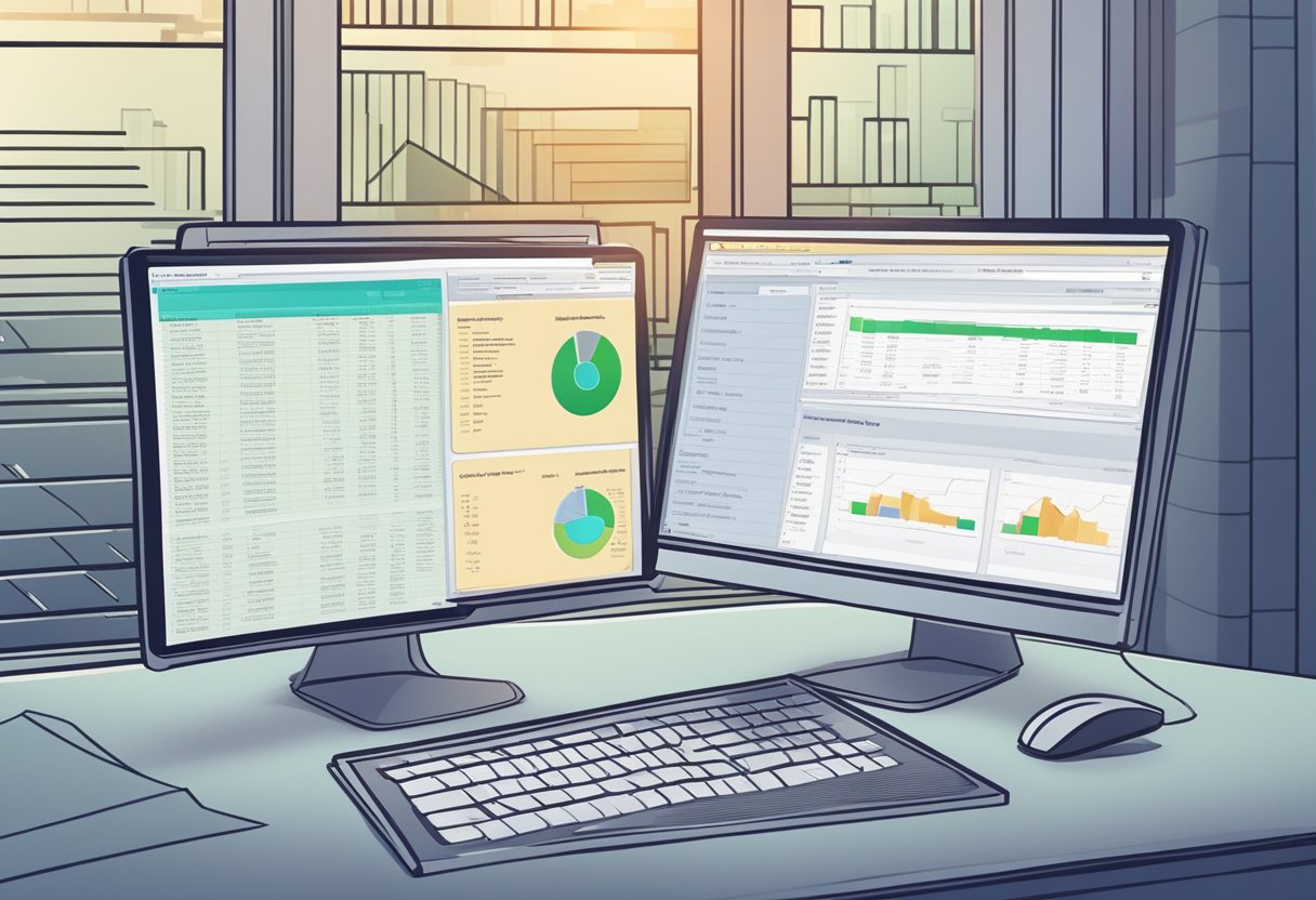 A computer screen displaying a data scraper software scanning and analyzing security and compliance information in real-time