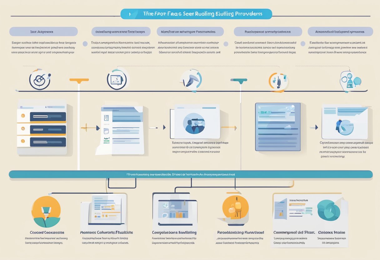 A comparison chart displays list building service providers with FAQ section