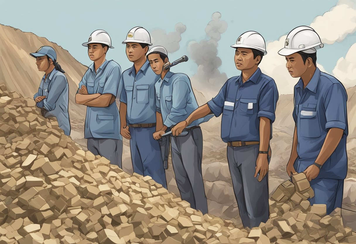 A group of workers manage a mine under the approval of Muhammadiyah, as Jokowi emphasizes economic justice