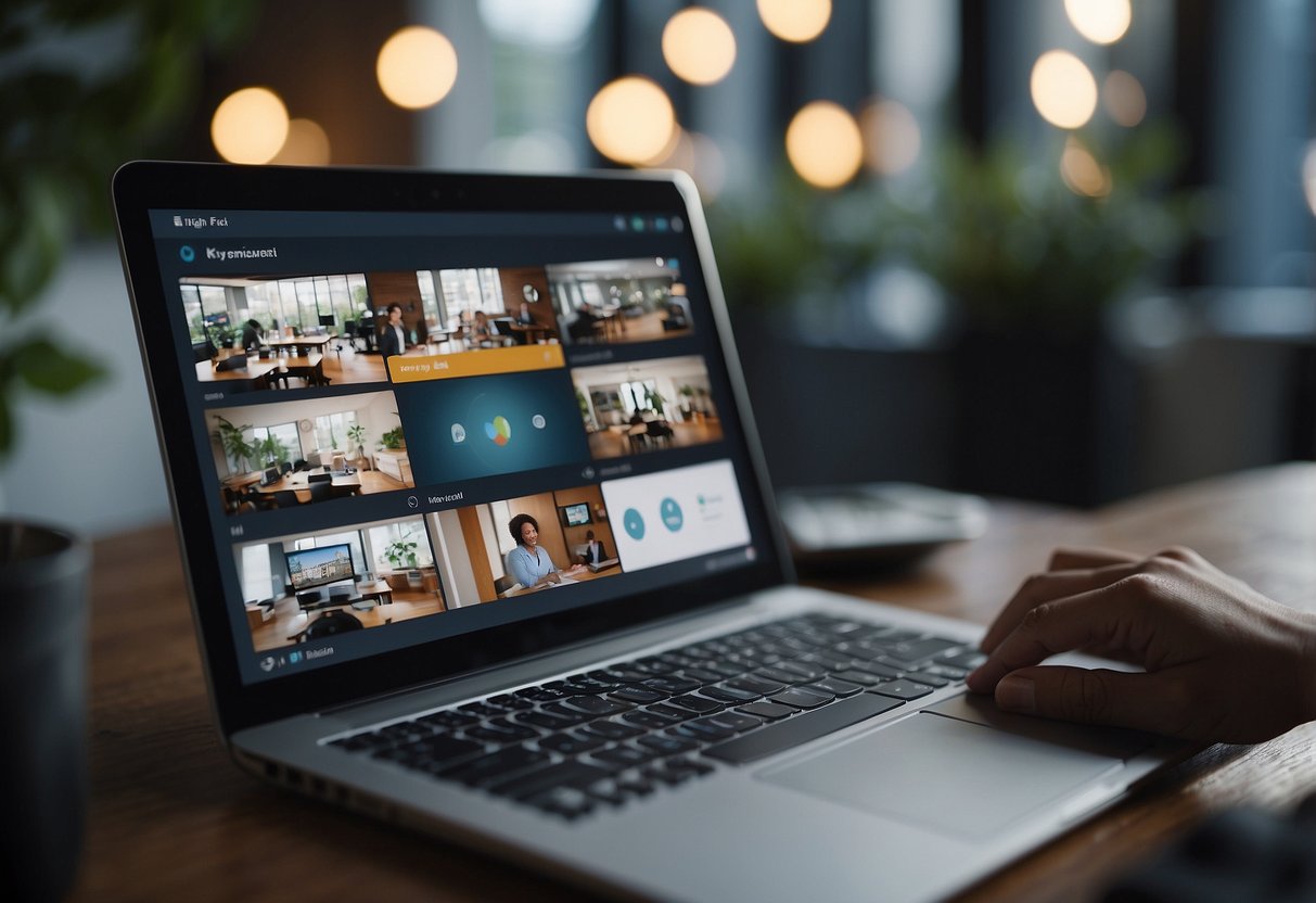 A small business owner effortlessly shares and records their screen while seamlessly integrating with other tools in a user-friendly video conferencing interface