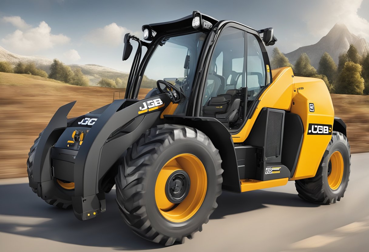 The JCB Telehandler cabin is spacious with ergonomic controls, clear visibility, and easy access to the cabin filter located behind the driver's seat