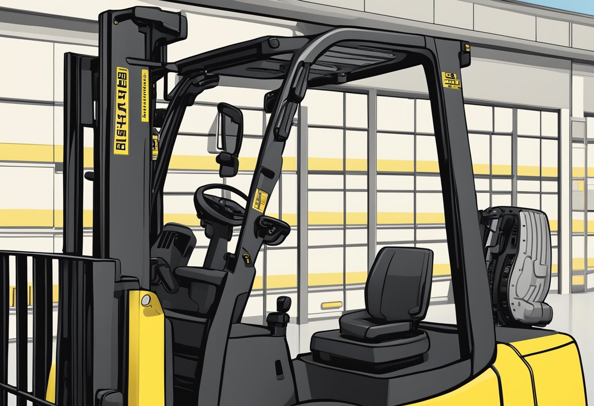 A Hyster forklift displays fault codes on its control panel