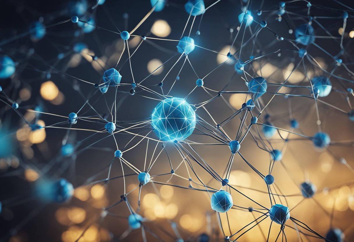 A network of interconnected nodes and lines, representing the core components of EigenLayer AVS list