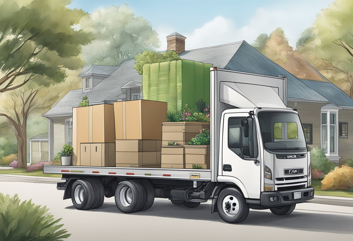 A U-Pack truck effortlessly transports furniture through various landscapes, showcasing the ease and convenience of using U-Pack for special moving circumstances