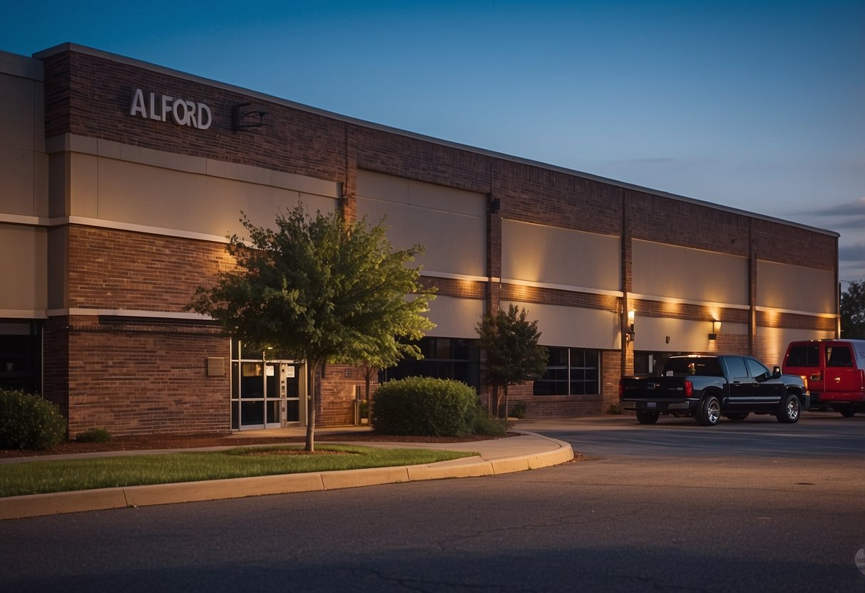 The Alford Studios in Memphis are easily accessible with a spacious parking lot and a well-maintained entrance