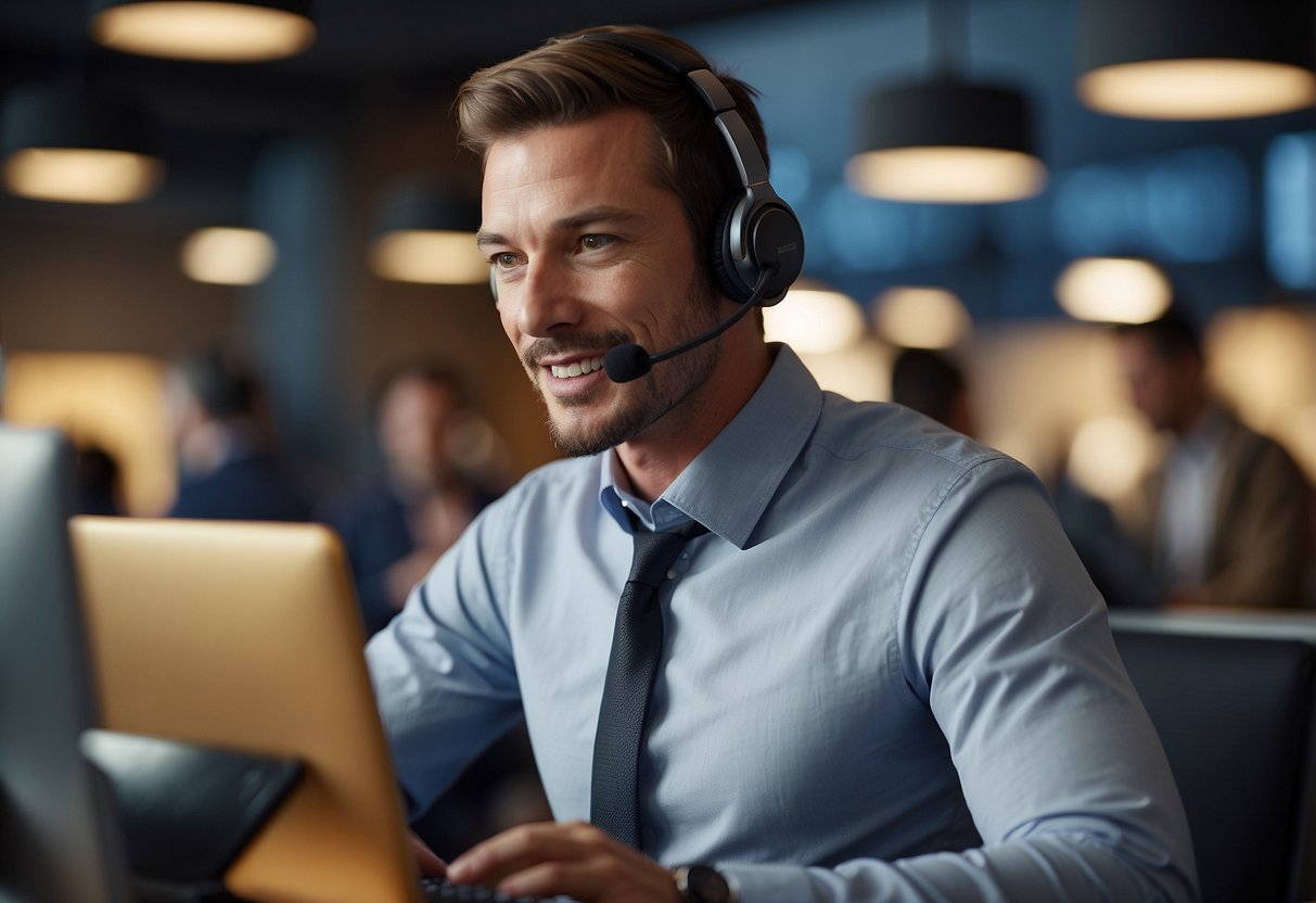 A customer service representative responds to inquiries across various channels like phone, email, and chat, ensuring consistent and efficient communication