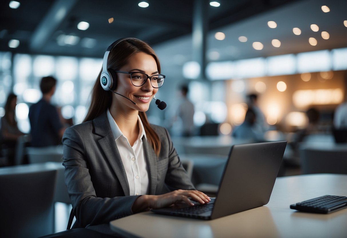 AI interacts with customers via Callin.io. A virtual assistant provides support and guidance. The technology enhances customer service experience