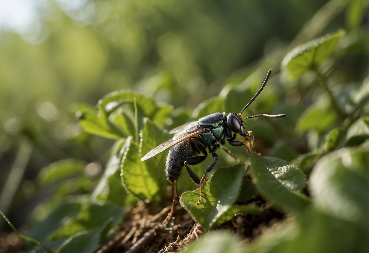 A variety of ecosystems with natural pest control methods in action, showcasing the benefits of ecological pest management