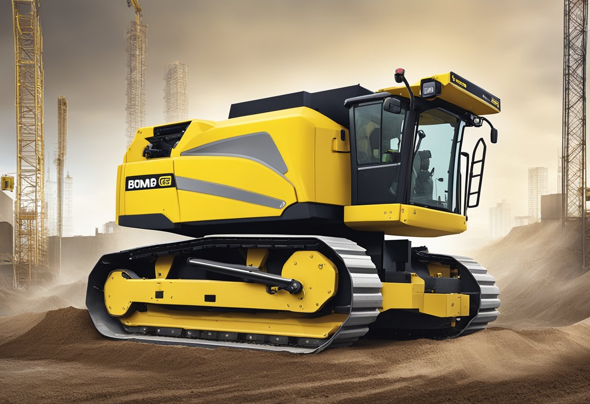 A Bomag BMP 8500 compacting soil on a construction site