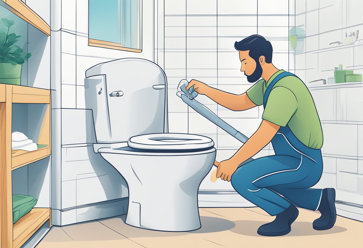 Beginners Guide to One Piece Toilets-A step-by-step guide showing a one-piece toilet being installed and maintained, with clear illustrations of each process