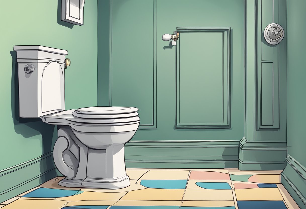 Beginners Guide to One Piece Toilets-A one-piece toilet with a step-by-step guide, surrounded by question marks and a sense of curiosity