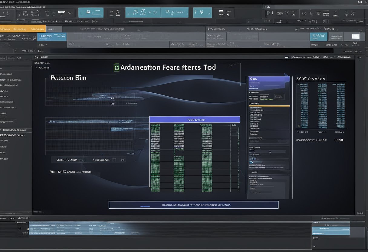 A computer screen displaying advanced editing features with text to video conversion tools open