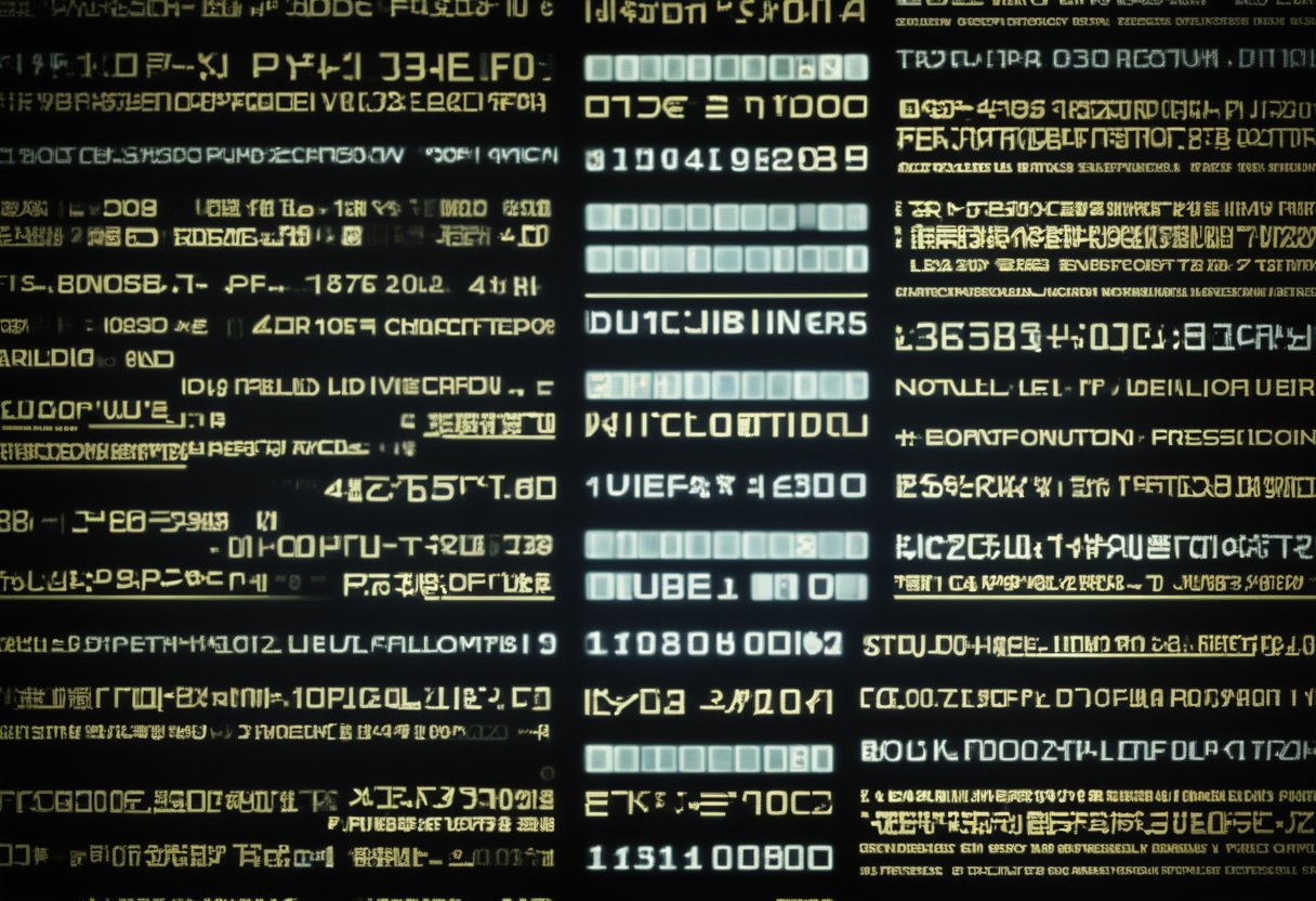 A computer screen displaying text transforming into a video with visual elements and animations