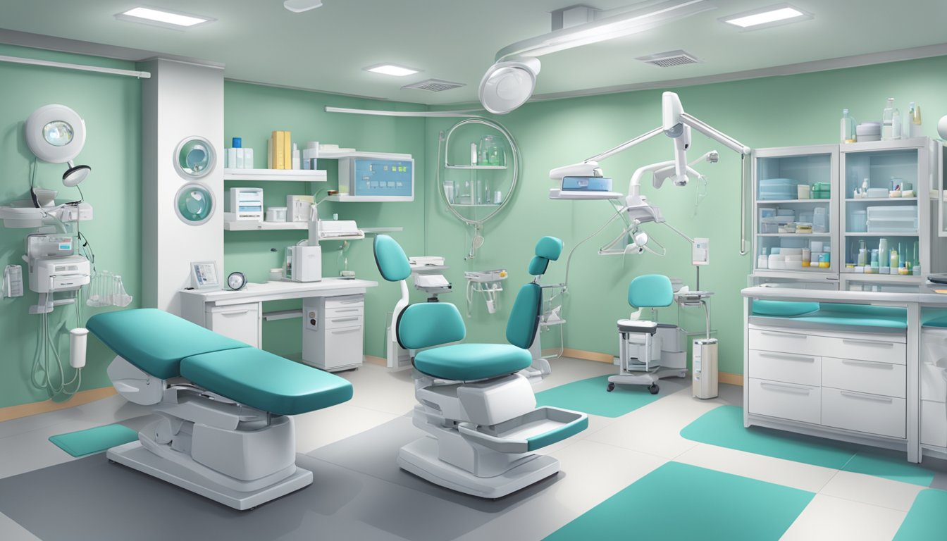 Dr. Mak Koon Hou's clinic: modern, clean, and welcoming. A heart symbol prominently displayed. Medical equipment neatly organized