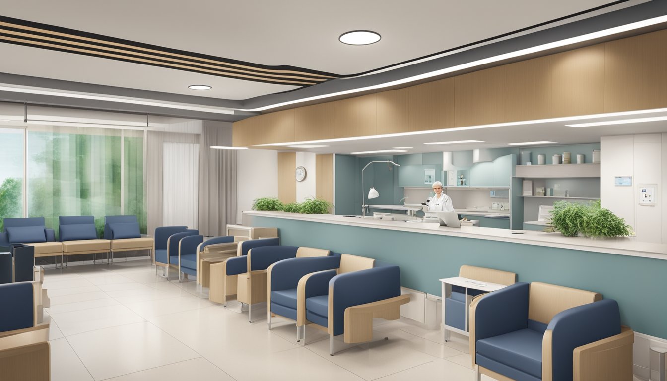 A modern medical clinic with the name "Clinic 3A" located within Tan Tock Seng Hospital. The clinic is associated with Dr. Ho Hee Hwa, a cardiologist in Singapore