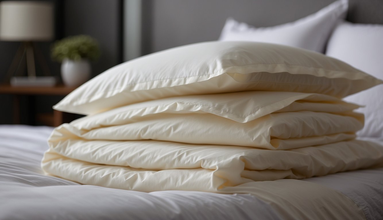 The percale sheets are smooth and crisp, with a tightly woven texture that feels cool and breathable to the touch