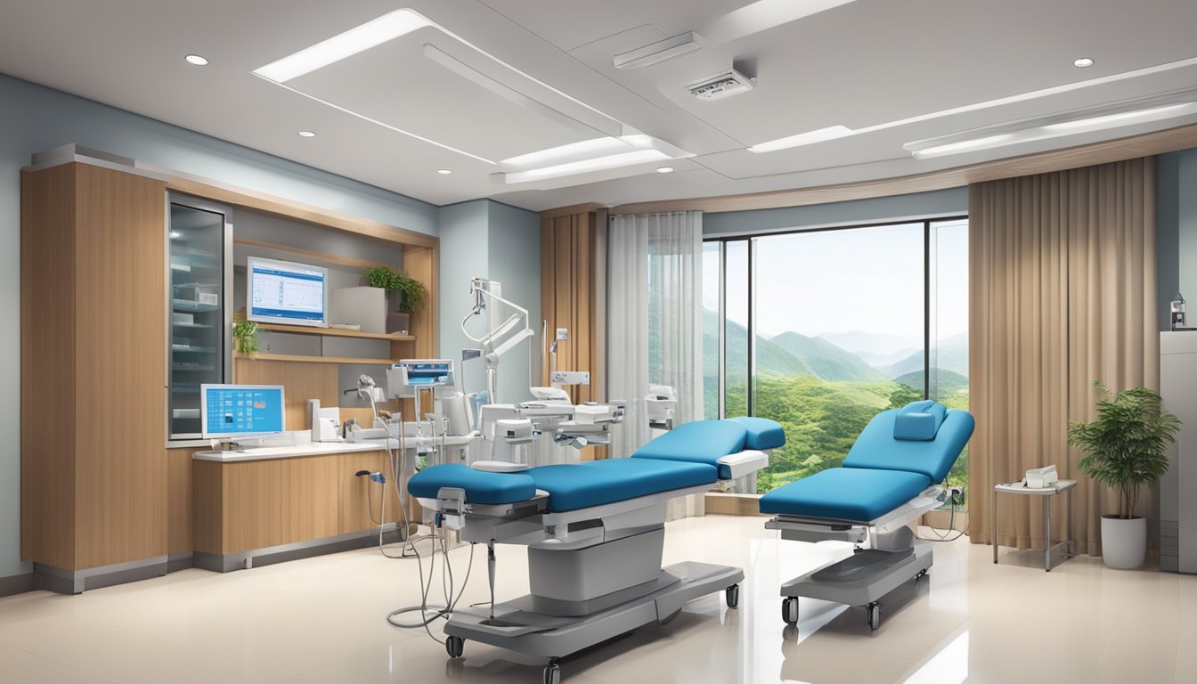 The Asian Heart & Vascular Centre is a modern, bustling medical facility with state-of-the-art equipment and a calming, soothing atmosphere