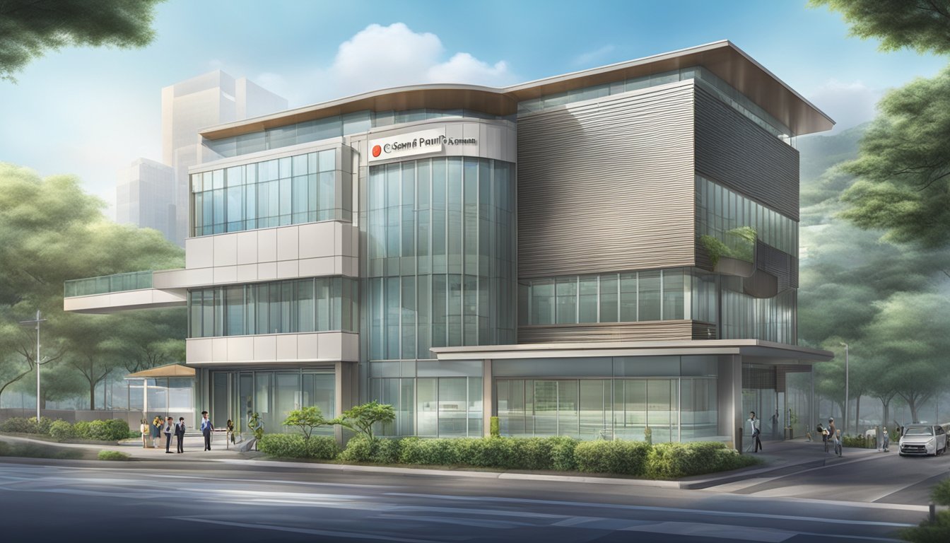 A modern, well-lit cardiac centre with a prominent sign displaying "Dr Chan Po Fun - The Cardiac Centre | SG Cardiologist." The operating hours are clearly displayed