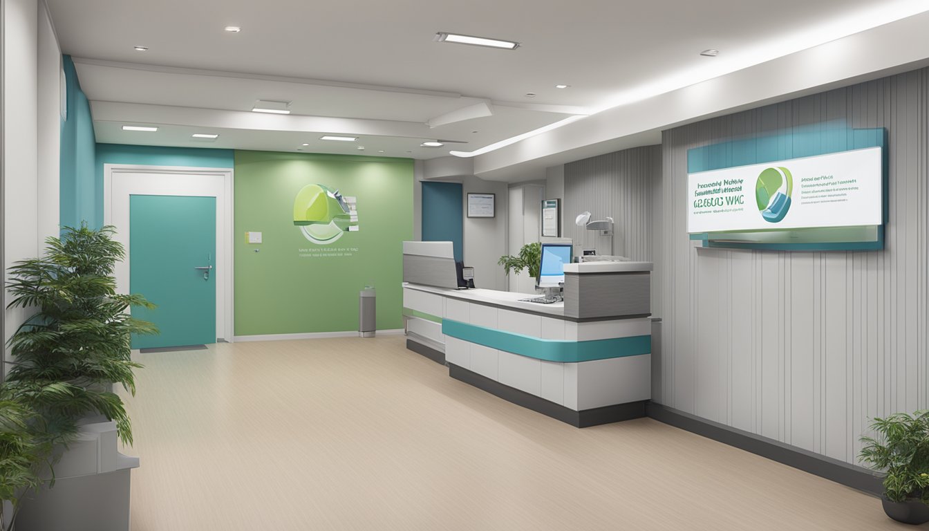 A modern, well-equipped cardiology clinic with AHVC signage and Dr. Liew Boon Wah Matthew's name prominently displayed