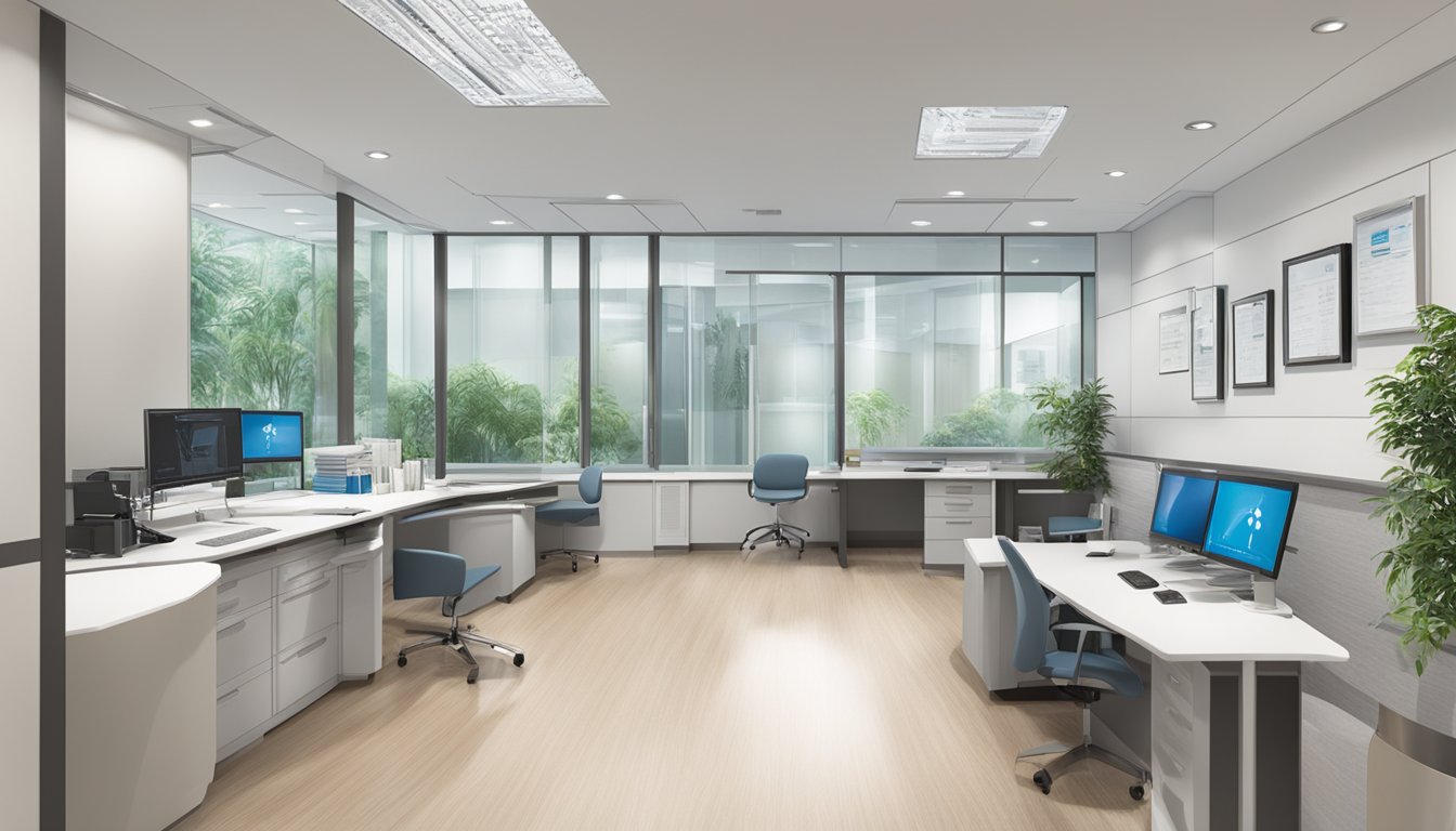 A modern, clean and professional medical office with the Asian Heart & Vascular Centre (AHVC) logo prominently displayed