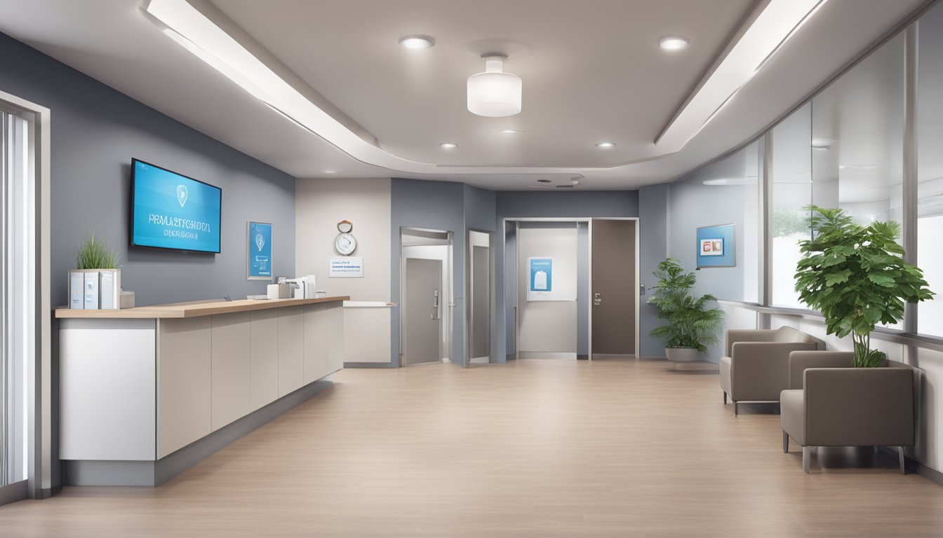 A modern, well-lit cardiology clinic with professional signage and a welcoming entrance
