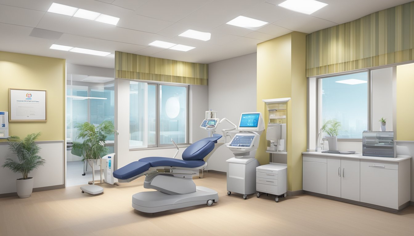 A modern, welcoming clinic with state-of-the-art equipment and a calming atmosphere. The logo prominently displays "Susan Quek Heart Care Clinic" and "SG Cardiologist."
