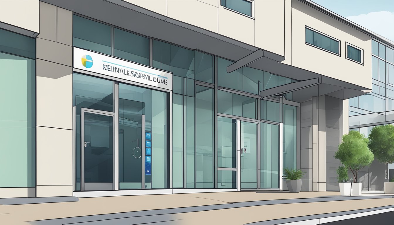 A modern clinic exterior with clear signage and operating hours displayed