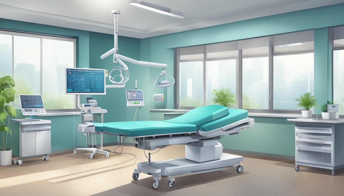 A modern hospital clinic with advanced equipment and a welcoming atmosphere for patients seeking cardiology services